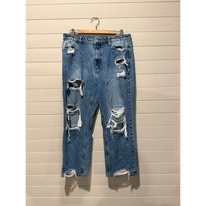 Altard State Vervet Distressed Straight Leg Jeans Blue Denim Size 31 V2306